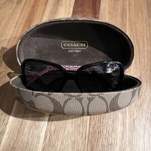 Coach Beatrice HC8019 Black Sunglasses with Signature Hard Case